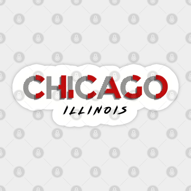 Chicago Illinois Stylized Sticker by StupidHead